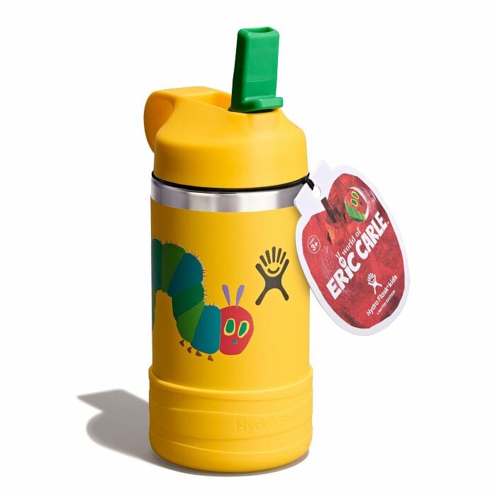 kids-12-oz-bottle-world-of-eric-carletm-l0 le26-w12-1000-kids-12-oz-wide-straw-cap-and-boot-yellow-caterpillar-angled-lid-open-withtag_1.jpg