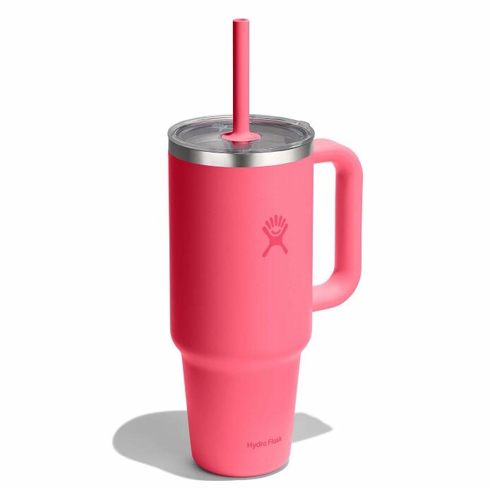 40-oz-travel-tumbler-v0 tt40pscc668-40-oz-travel-tumbler-clear-lid-popstar-pink-angled.jpg